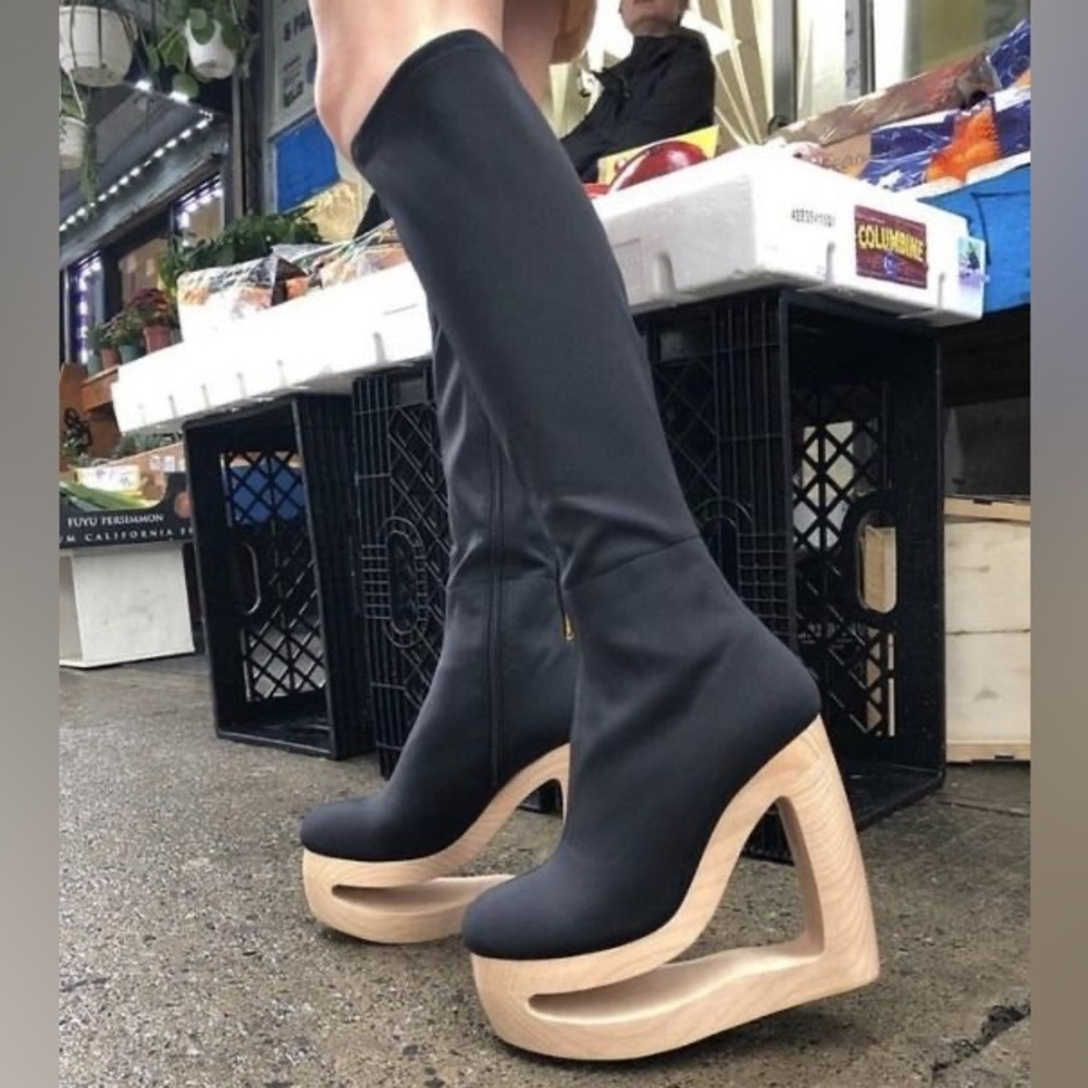 EUC Jeffrey Campbell Blaze It Platform Black Boots